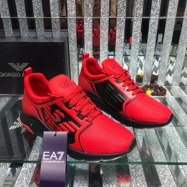 Giorgio Armani EA7 Red and Black Mesh Lifestyle Sneaker 7