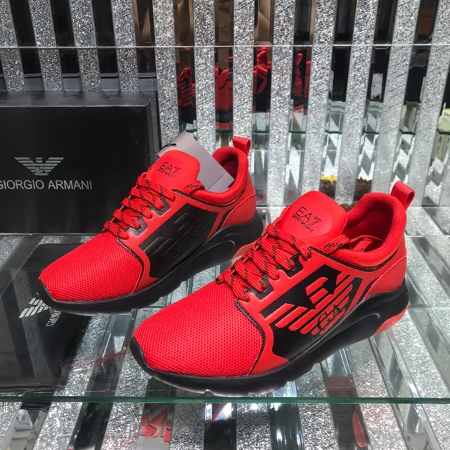 Giorgio Armani EA7 Red and Black Mesh Lifestyle Sneaker 8