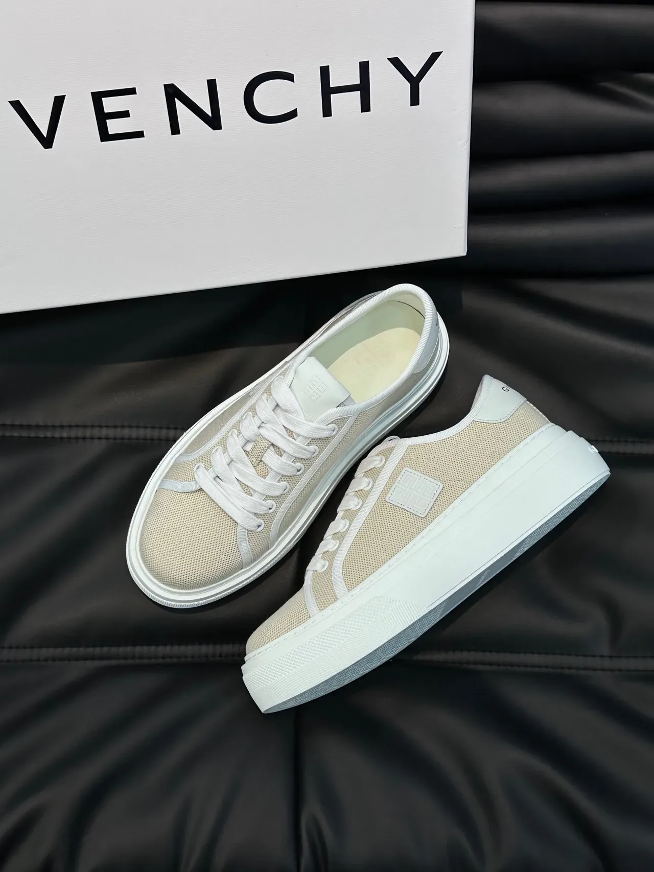Givenchy Beige White Mesh Upper Rubber Sole Lifestyle Sneakers 2