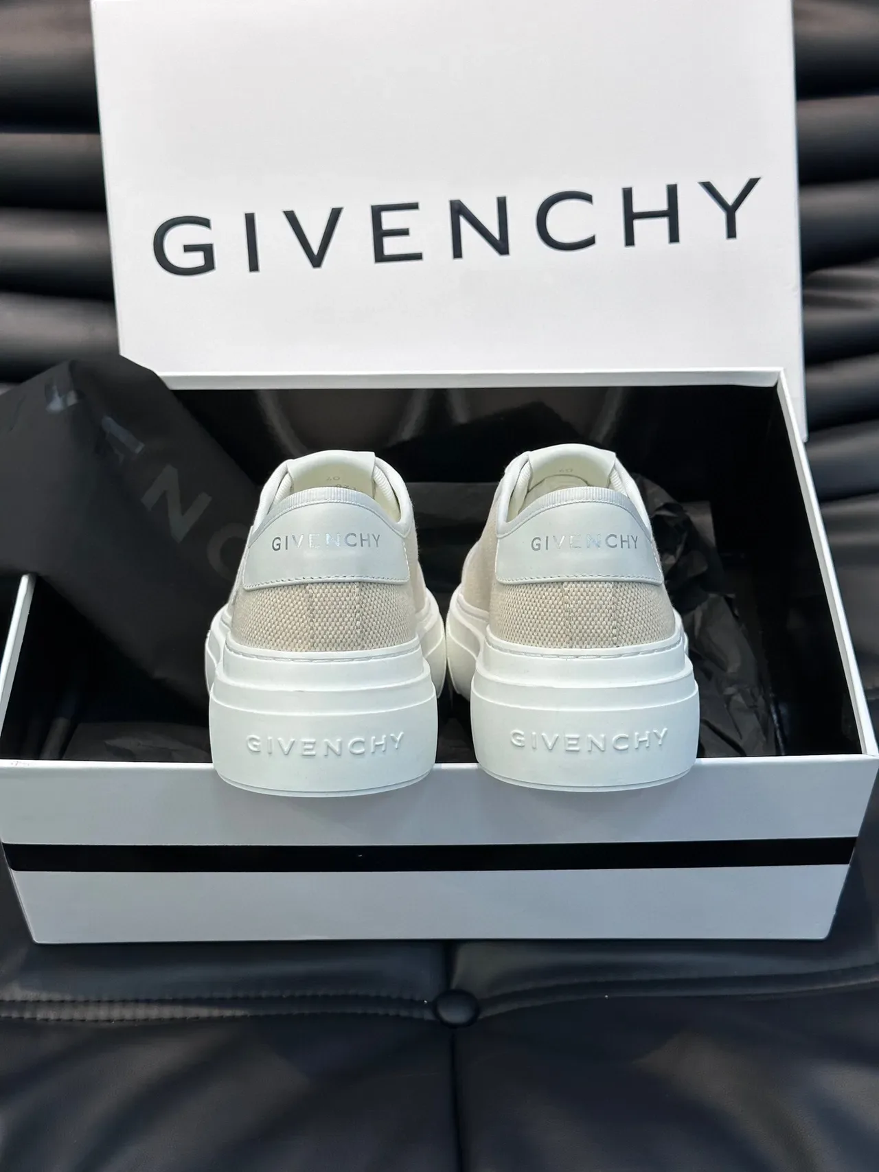 Givenchy Beige White Mesh Upper Rubber Sole Lifestyle Sneakers 8