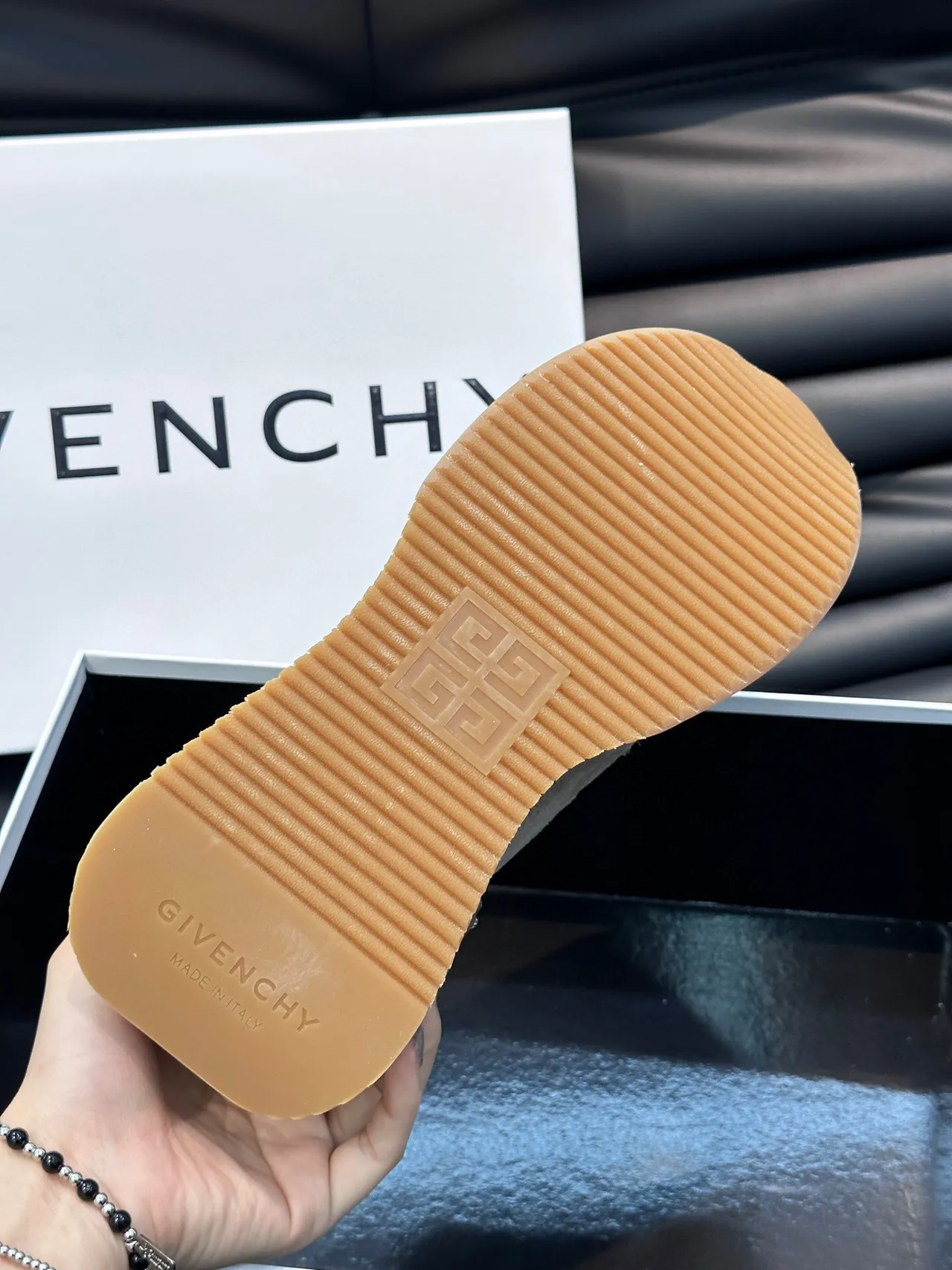 Givenchy White Army Green Multi-Material Patchwork 4G Logo Branding Chunky Sneakers 8