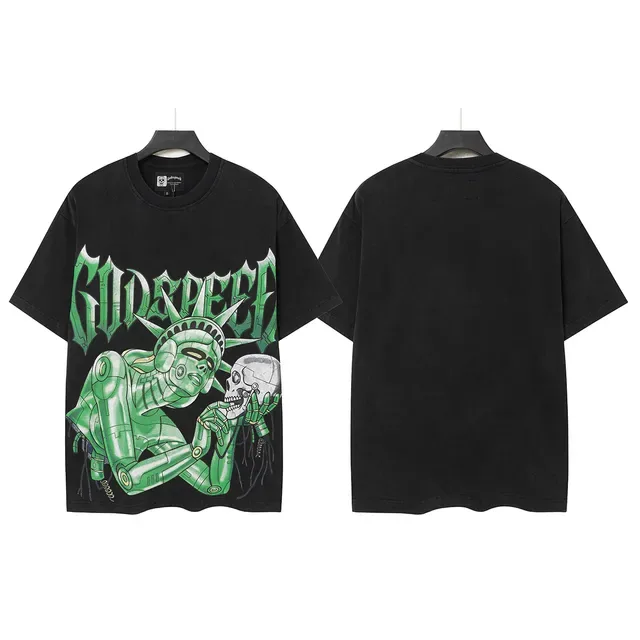 Godspeed Cyberpunk Statue Graphic Black T-Shirt 2