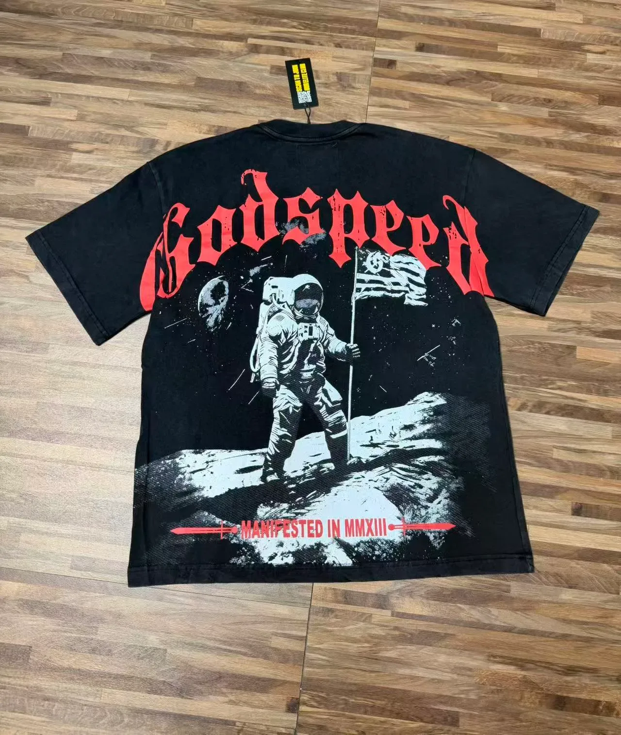 Godspeed Graphic Print Oversized Black T-Shirt 3