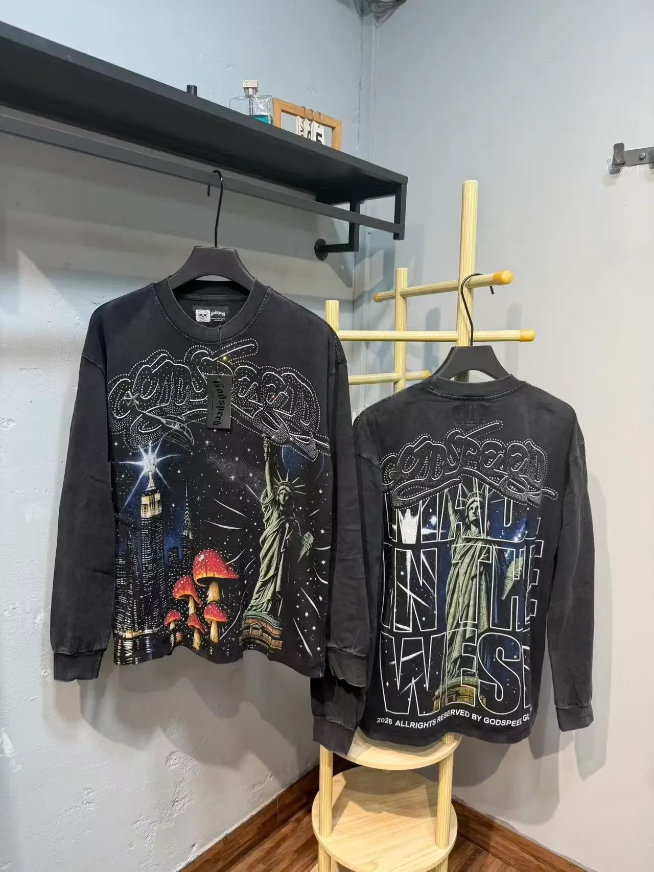 Godspeed Graphic Print Oversized Long-Sleeve T-Shirt 2