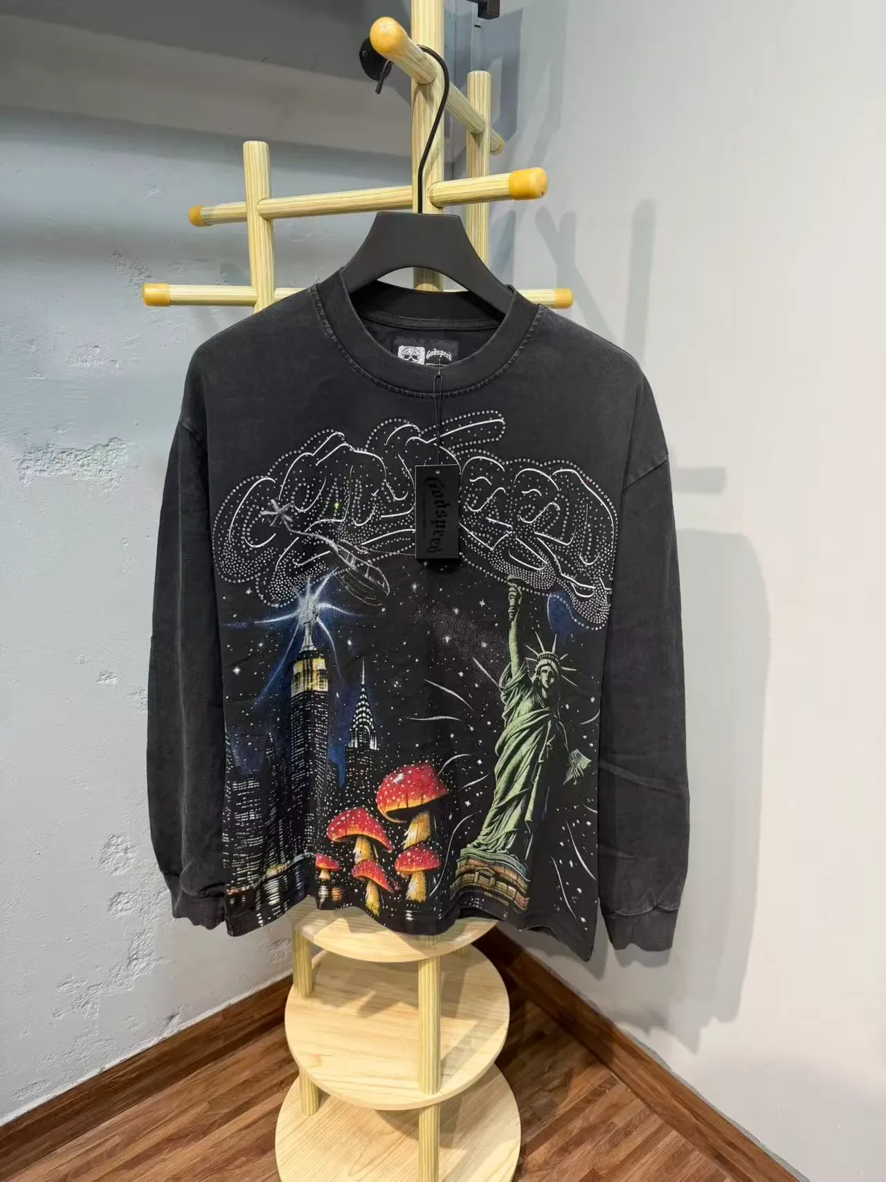 Godspeed Graphic Print Oversized Long-Sleeve T-Shirt 3