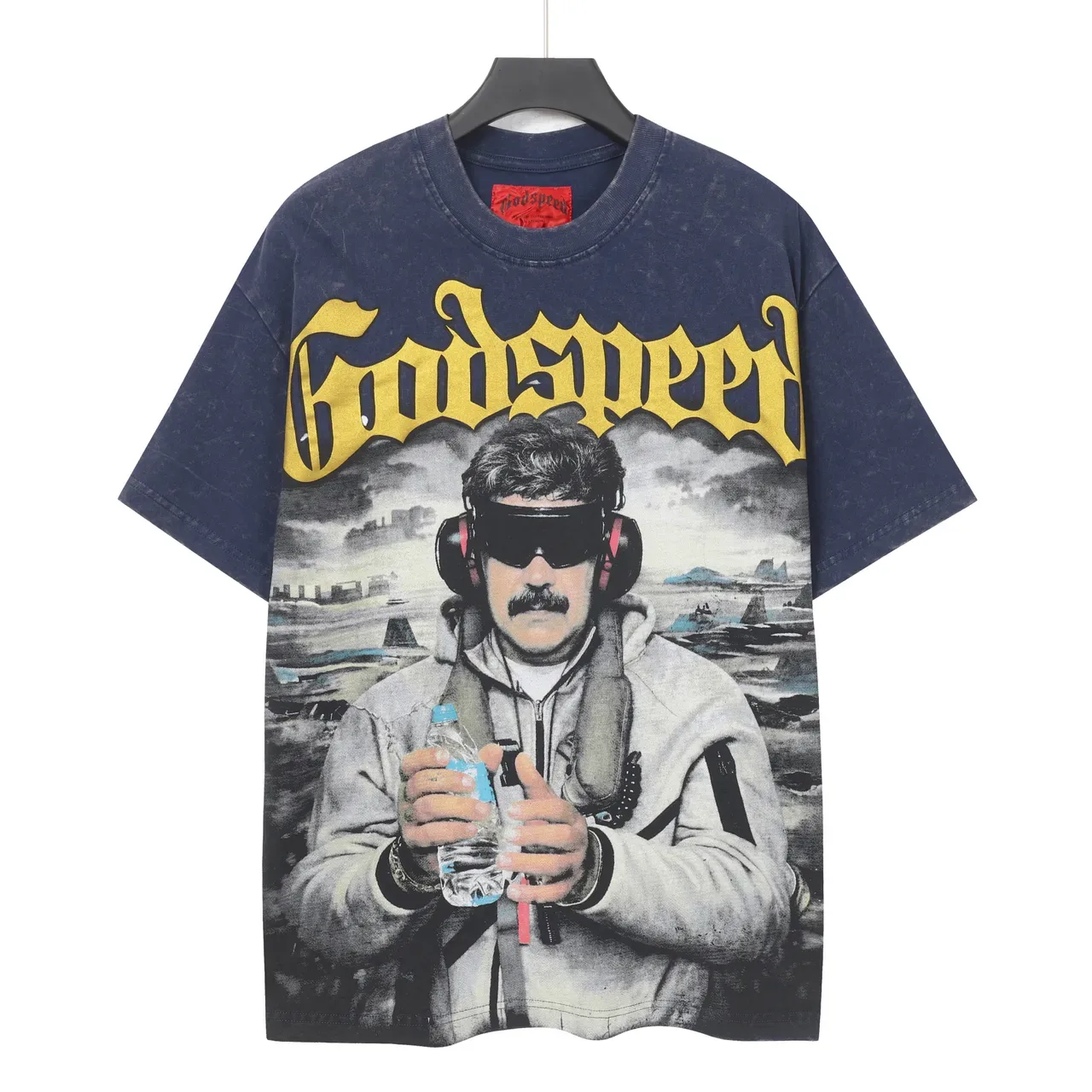Godspeed Graphic-Print Washed Black T-Shirt 2