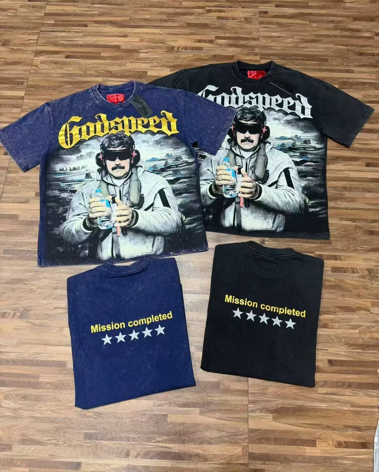 Godspeed Graphic-Print Washed Black T-Shirt 10