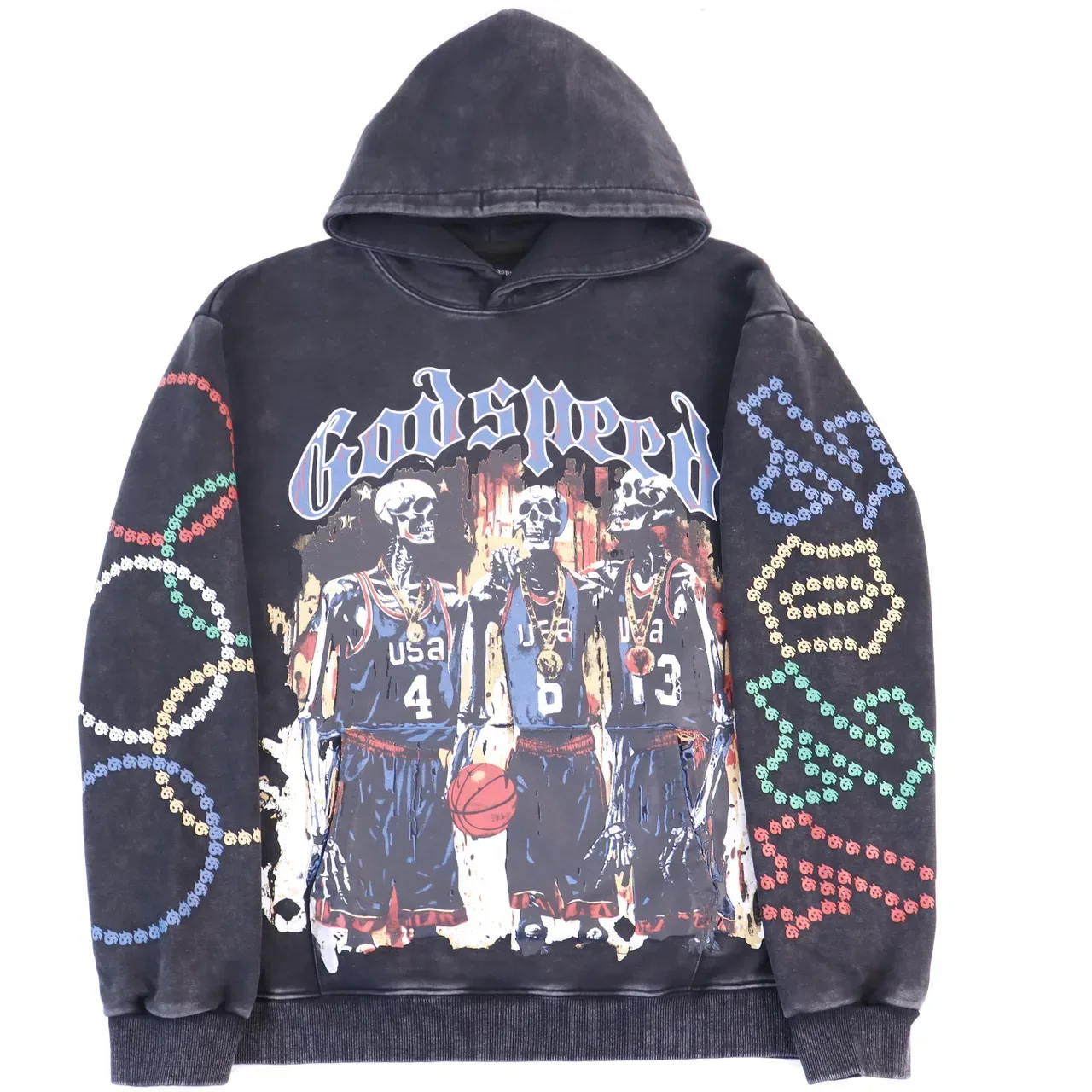 Godspeed Graphic Skeleton Basketball Hoodie 2