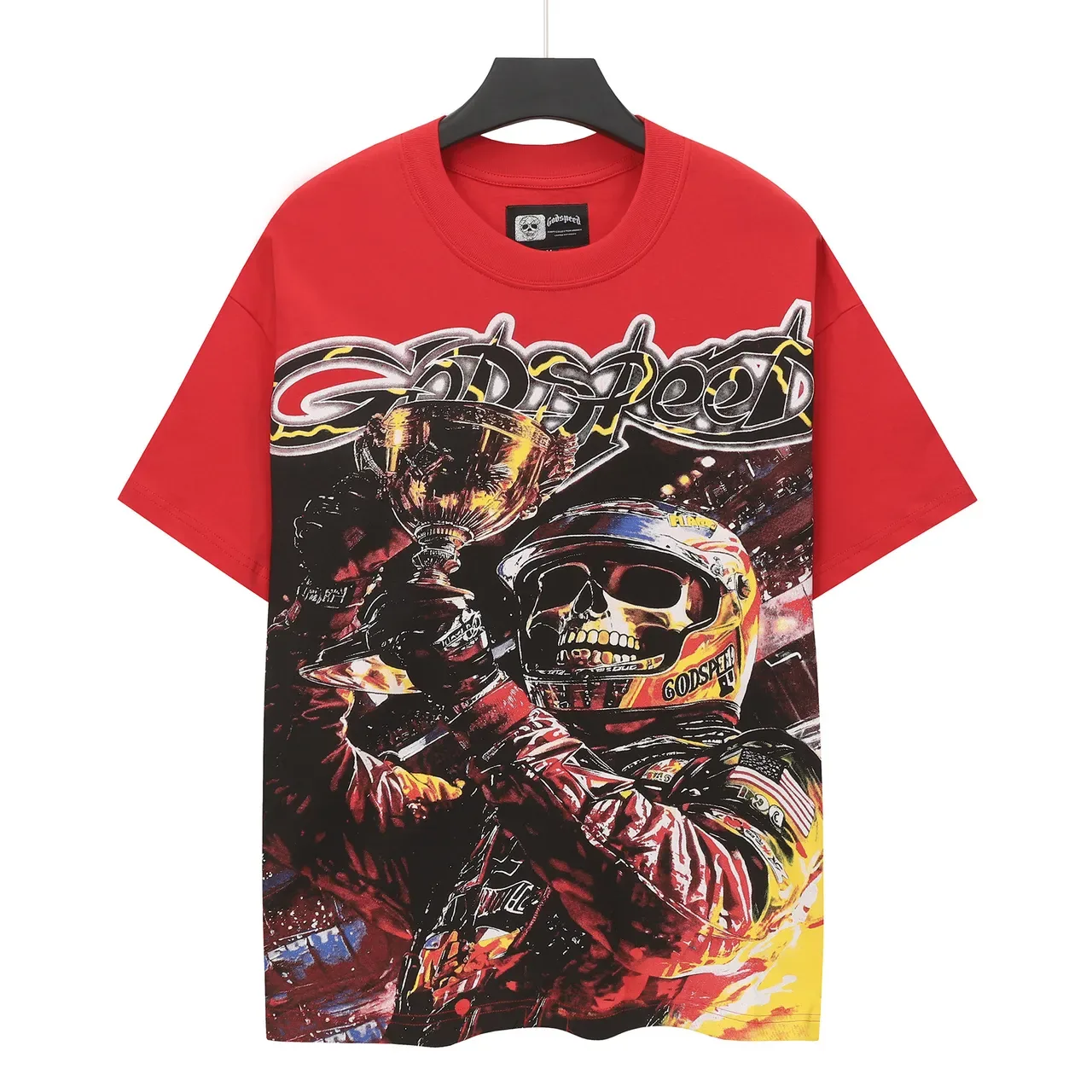 Godspeed Racing Graphic Oversized Red T-Shirt 2