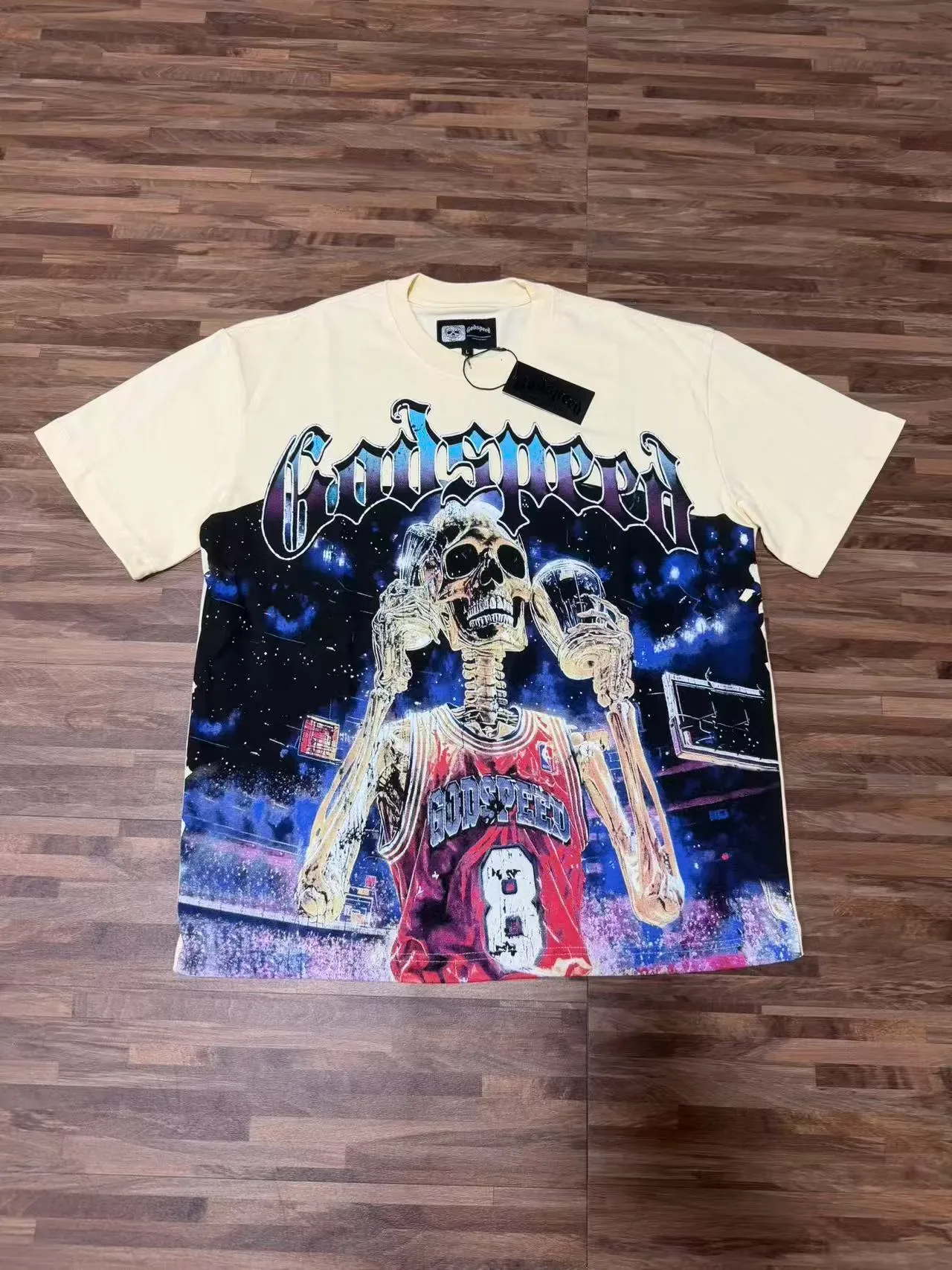 Godspeed Skeleton Graphic Cream T-Shirt 2