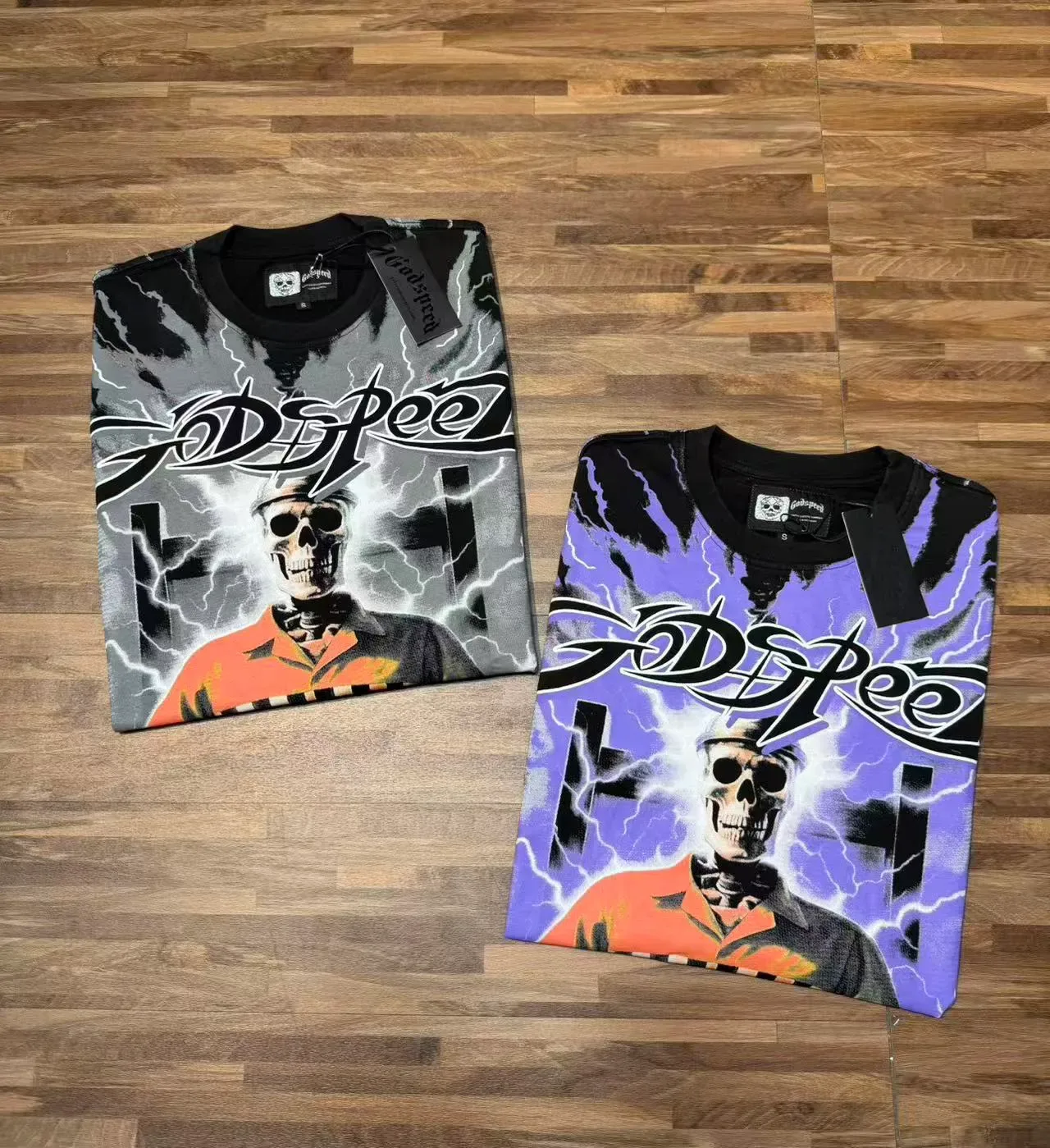 Godspeed Skeleton Lightning Graphic T-Shirt 9