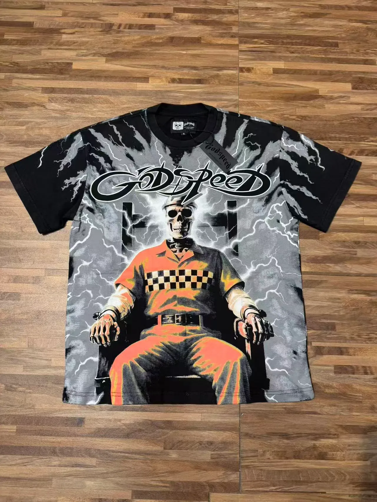 Godspeed Skeleton Lightning Graphic T-Shirt 11