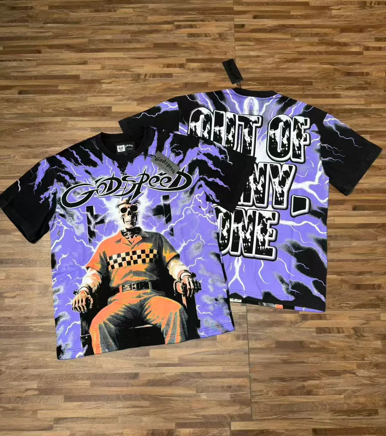 Godspeed Skeleton Lightning Graphic T-Shirt 13