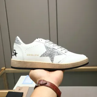 Golden Goose Ball Star White Leather Glitter Star Lifestyle Sneakers
