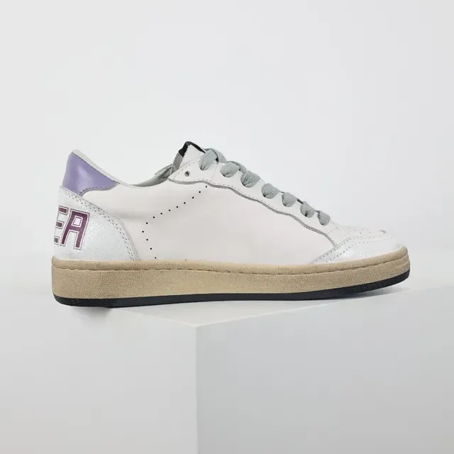 Golden Goose Super-Star أبيض بنفسجي لامع تطبيق تمزق قاعدة مطاطية أحذية رياضية أسلوب حياة 7