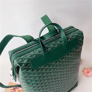 Goyard Green Structured Coated Canvas Chevron Monogram Pattern Casual Backpack 13