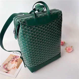 Goyard Green Structured Coated Canvas Chevron Monogram Pattern Casual Backpack 14