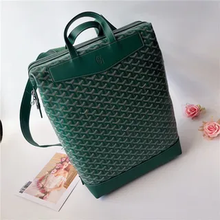 Goyard Green Structured Coated Canvas Chevron Monogram Pattern Casual Backpack 15