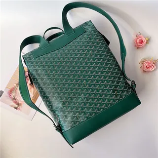Goyard Green Structured Coated Canvas Chevron Monogram Pattern Casual Backpack 16
