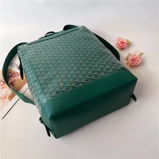 Goyard Green Structured Coated Canvas Chevron Monogram Pattern Casual Backpack 17