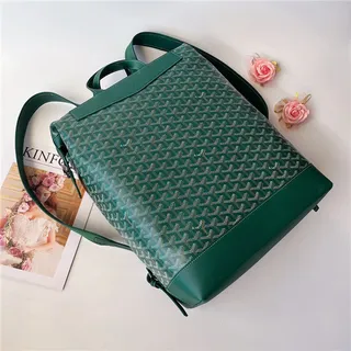 Goyard Green Structured Coated Canvas Chevron Monogram Pattern Casual Backpack 18