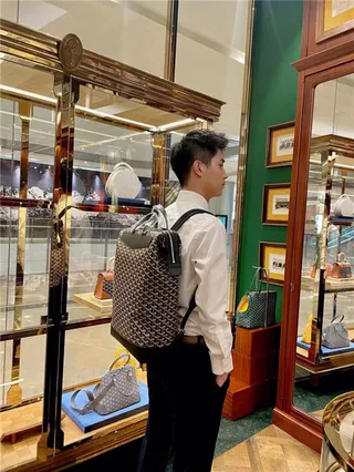 Goyard Green Structured Coated Canvas Chevron Monogram Pattern Casual Backpack 19