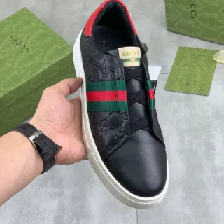 Gucci Ace Black Red Green Web Stripe Lifestyle Sneakers