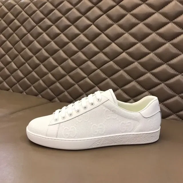 Gucci Ace Perforated Monogram White Lifestyle Sneakers 6