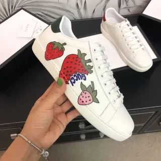 Gucci Ace Strawberry Print White Lifestyle Sneakers