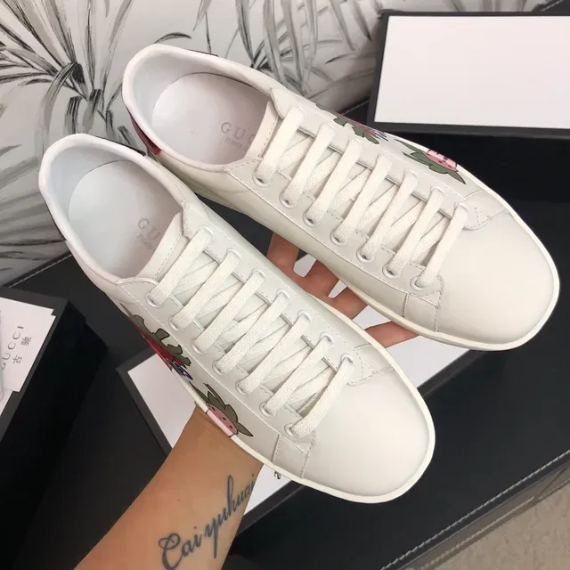 Gucci Ace Strawberry Print White Lifestyle Sneakers 8