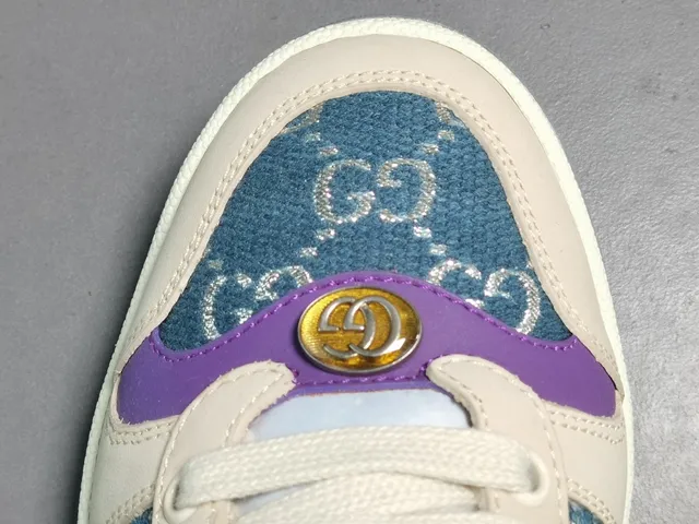 Gucci Ace Web Stripe Off-White Purple Orange Blue Lifestyle Sneakers 7