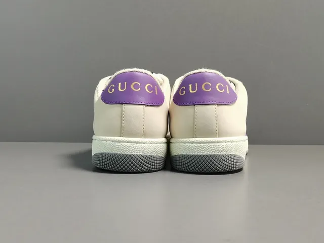 Gucci Ace Web Stripe Off-White Purple Orange Blue Lifestyle Sneakers 14