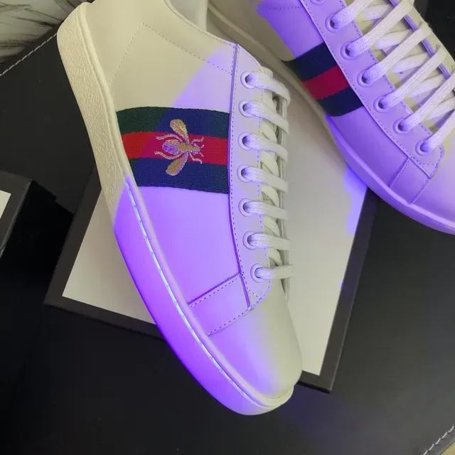 Gucci Ace Blanc Vert Rouge Rayures Web Broderie Abeille Sneakers Lifestyle 6