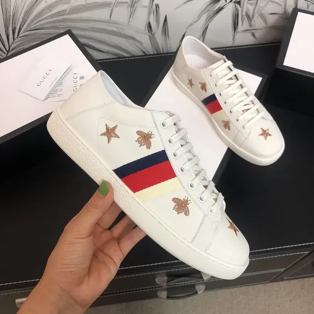 Gucci Ace White Red Leather Low-Top Web Stripe Detail Lifestyle Sneakers 4
