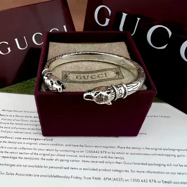 Gucci Animal-Head Twisted Rope Cuff Bracelet 3