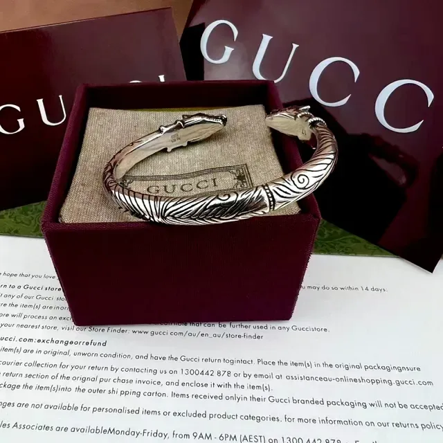 Gucci Animal-Head Twisted Rope Cuff Bracelet 4