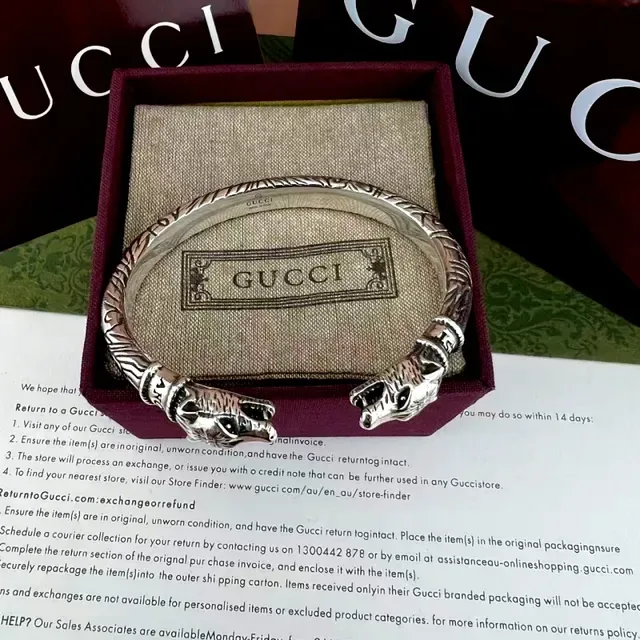 Gucci Animal-Head Twisted Rope Cuff Bracelet 5