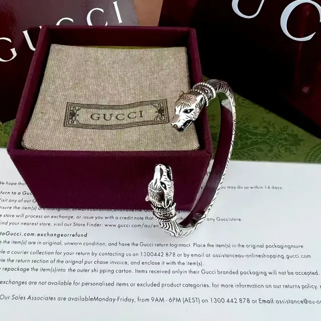 Gucci Animal-Head Twisted Rope Cuff Bracelet 6