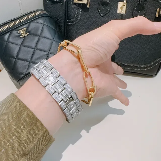 Gucci Bamboo Chain Gold-Tone Rectangular Link Bracelet 7