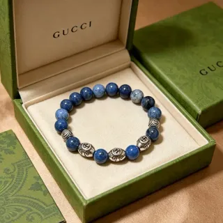 Gucci Beaded Stone and Interlocking G Charm Bracelet