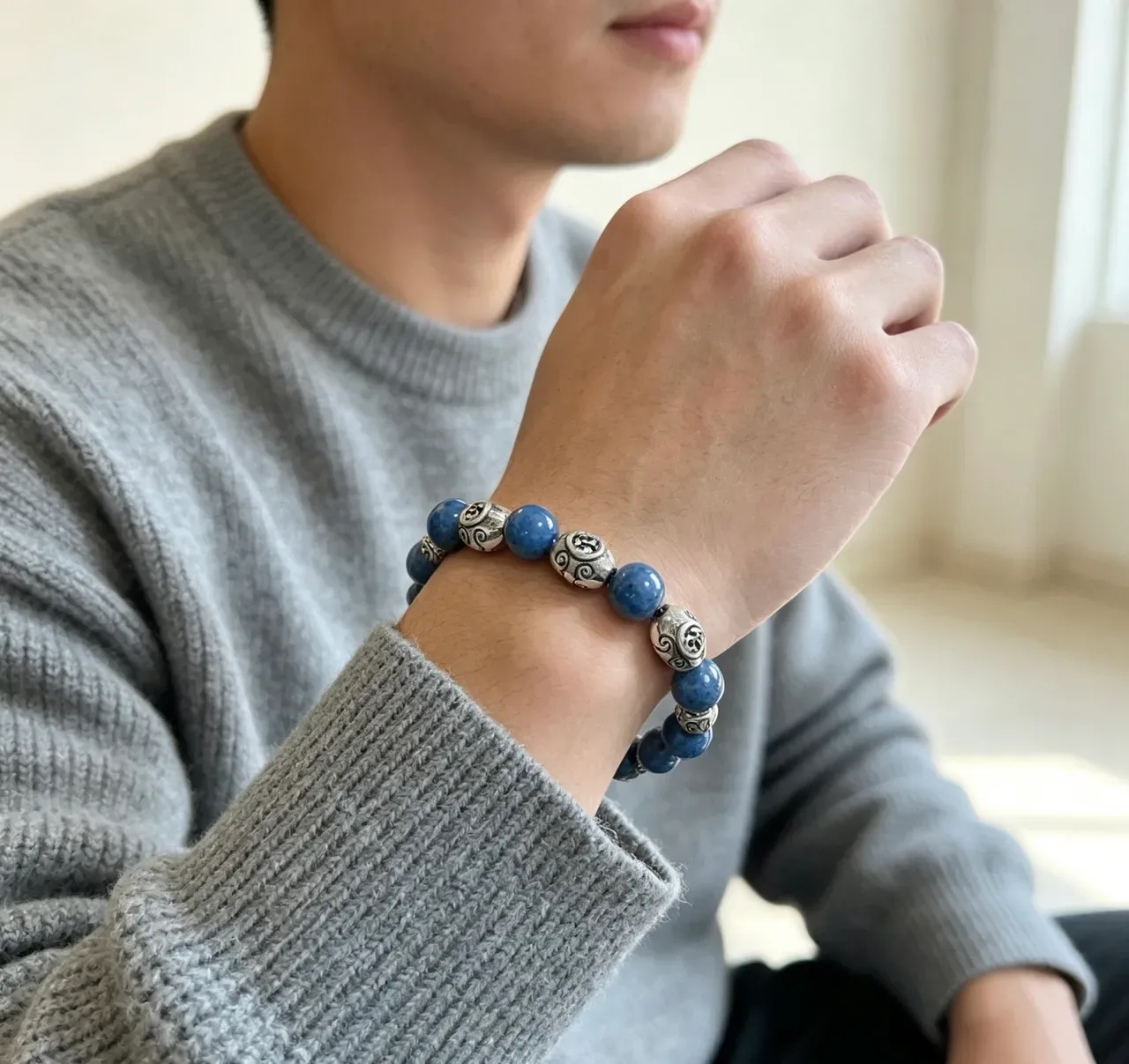 Gucci Beaded Stone and Interlocking G Charm Bracelet 9