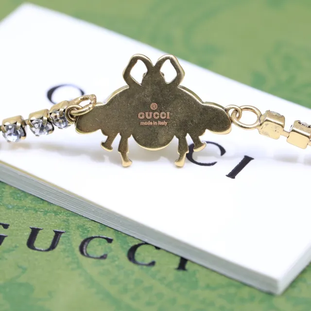 Gucci Bee Motif Crystal and Pearl Bracelet 9