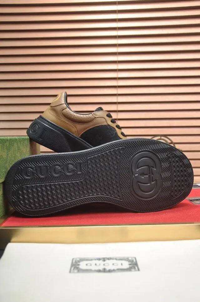Gucci Beige Noir Semelle Plateforme GG Monogram Canvas Lifestyle Sneakers 7