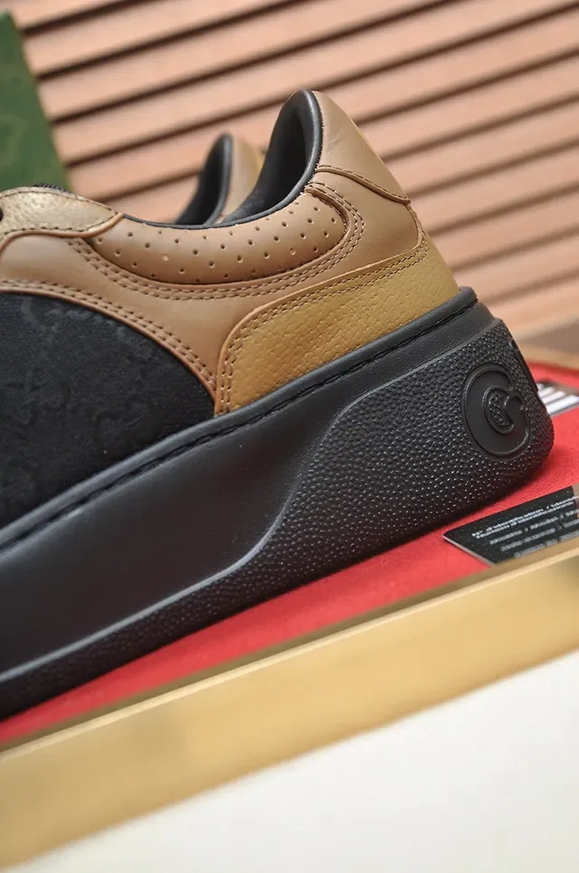 Gucci Beige Noir Semelle Plateforme GG Monogram Canvas Lifestyle Sneakers 9