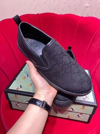 Gucci Black GG Monogram Canvas Slip-On Construction Loafer 5