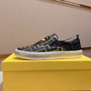 Gucci Black Gold Slip-On GG Monogram Print Lifestyle Sneakers