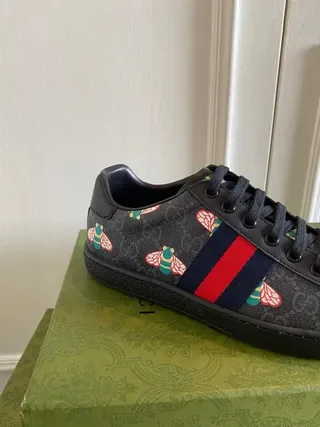 Gucci Black Multicolor Low-Top Monogram Canvas Lifestyle Sneakers 5