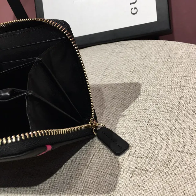 Gucci Black Pink Zip-Around Porte-Cartes Extérieur Double Bourse Longue 2