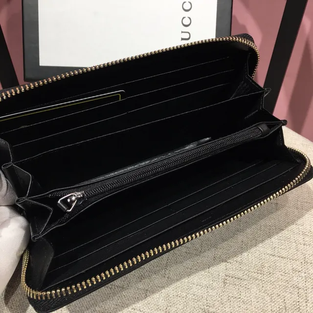 Gucci Black Pink Zip-Around Porte-Cartes Extérieur Double Bourse Longue 3