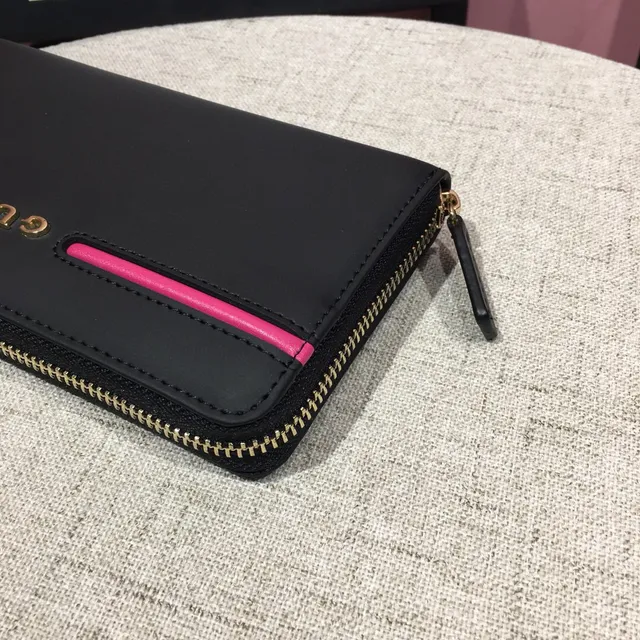 Gucci Black Pink Zip-Around Porte-Cartes Extérieur Double Bourse Longue 6